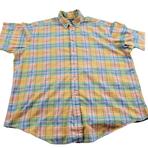 Polo Ralph Lauren Shirt Mens 2XL Colorful Button Up Plaid Colorful Lightweight - Picture 1 of 9